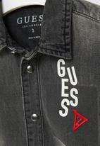 GUESS - Kids canvas adjustable long sleeve shirt - black