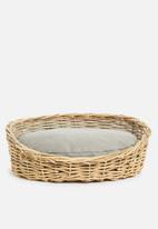 Paarl Basket - Dog basket with pillow - natural & white