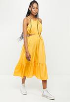dailyfriday - Cut out tiered maxi dress - orange
