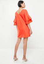Koton - V neck 3/4 sleeve dress - orange