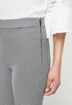 Koton - Medium rise check pattern trousers - black
