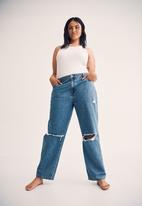 Cotton On - Curve loose straight jean - offshore blue rip