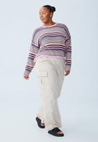 Cotton On - Curve riley cotton knit jumper - multi stripe