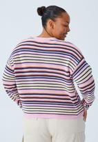 Cotton On - Curve riley cotton knit jumper - multi stripe