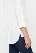 Koton - Classic neck long sleeve striped shirt - ecru