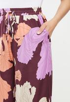 Koton - Floral wide leg trousers - purple