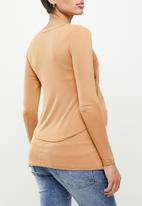 Cotton On - Maternity 2 in 1 long sleeve top - soft camel