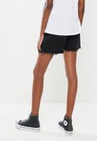 Trendyol - Ripped denim shorts - black