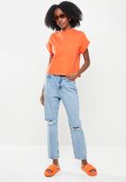 Trendyol - Ripped high waist mom jeans - blue
