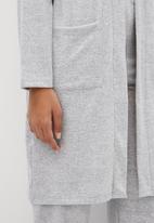 edit - Longline textured jacket - grey melange