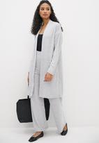 edit - Longline textured jacket - grey melange