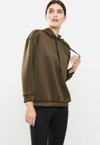 Trendyol - Oversize hooded sports sweatshirt - brown