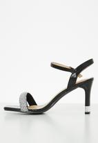 Footwork - Gizelle barely there block heel - black