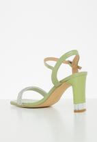 Footwork - Gizelle barely there block heel - green