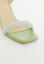 Footwork - Gizelle barely there block heel - green