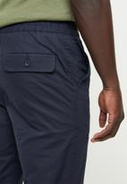 MANGO - Olivo elastic waist cotton trousers - navy 