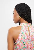 Trendyol - Floral belted halter neck dress - multi 