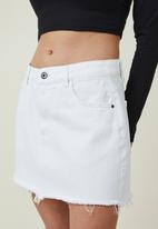 Cotton On - Denim micro mini skirt - white haven