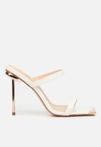 Miss Black - Swing1 barely there stiletto mule heel - white