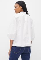 MILLA - Anglaise combo blouse - white