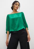 MILLA - Bardo statement sleeve blouse - bottlegreen