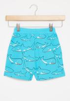 POP CANDY - Boys shark shorts - blue