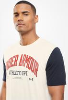 Under Armour - UA Athletic Department Colourblock SS Tee -  stone & red