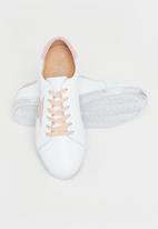 Julz - Zen leather sneaker - white & pink
