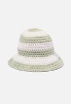 Rubi - Kelly crochet bucket hat - green stripe