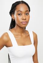 dailyfriday - Square neck crop top - white