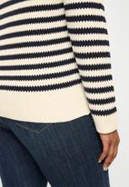 POLO - Plus breton stripe chunky knit - ecru