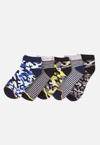 MINOTI - Teen boys 5-pack camo trainer knitted socks - multi