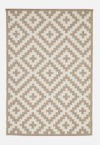 Hertex Fabrics - Jenga woven outdoor rug- tan lines