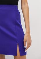 Blake - Aline mini skirt with slit - cobalt