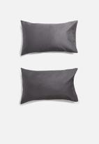 Sheraton Textiles - Egyptian cotton standard pillowcase set - charcoal 400tc