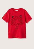 MANGO - T-shirt fearless - red 