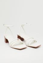 MANGO - Estrella ankle-cuff heel sandal - light beige