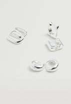 MANGO - Mixed earring set - silver
