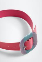 MANGO - Square buckle belt - pink