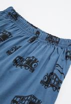 POP CANDY - Boys printed tee & shorts pj set - blue & red