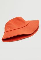 MANGO - Cotton bucket hat - red