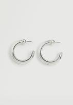 MANGO - Embossed hoop earrings - silver