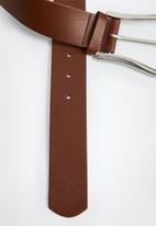 MANGO - Rounded buckle belt - brown