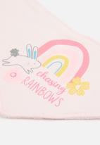 POP CANDY - Rainbow 3 pack bibs - pink & white 
