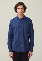 Cotton On - Ashby long sleeve shirt - indigo