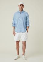 Cotton On - Ashby long sleeve shirt - midday blue