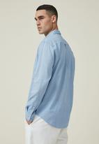 Cotton On - Ashby long sleeve shirt - midday blue
