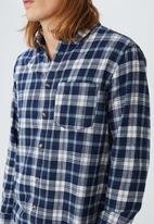 Cotton On - Camden long sleeve shirt - blue grid check