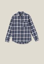 Cotton On - Camden long sleeve shirt - blue grid check