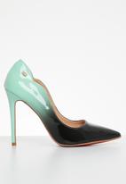 Miss Black - Lou20 barely there court heel - mint combo